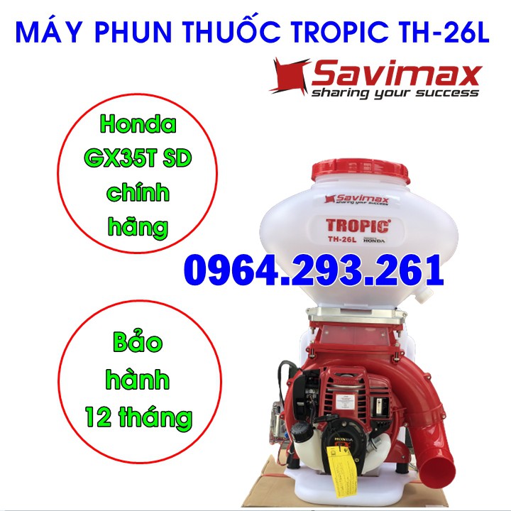 Máy phun thuốc Tropic phun trừ sâu nông nghiệp chạy động cơ xăng 4 thì Honda GX35 Thái Lan