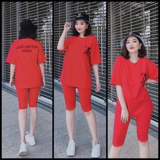 Bộ thun lv áo cộc quần ngố siêu sang chảnh