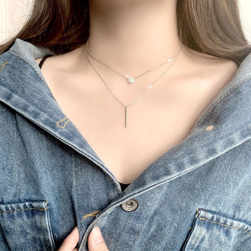 vòng cổ Hợp Kim Dáng Dài Đính Đá Nhiều Màu Sắc