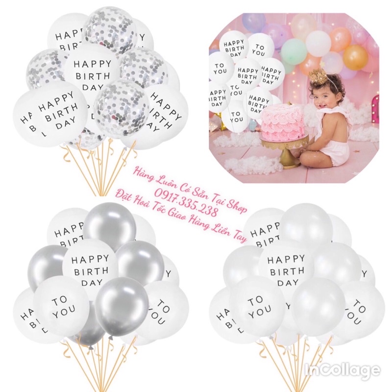 Set Bong Mix Latex In Chữ Happy Birthday To You Dùng Trang Trí Tiệc Sinh Nhật/Đám Cưới