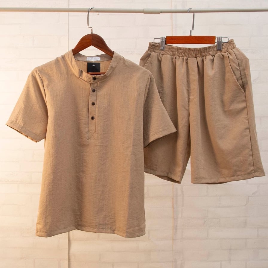 Bộ đũi nam cộc tay cổ tàu ,chất đũi Thái , form chuẩn mặc mát lạnh, nhiều màu lựa chọn