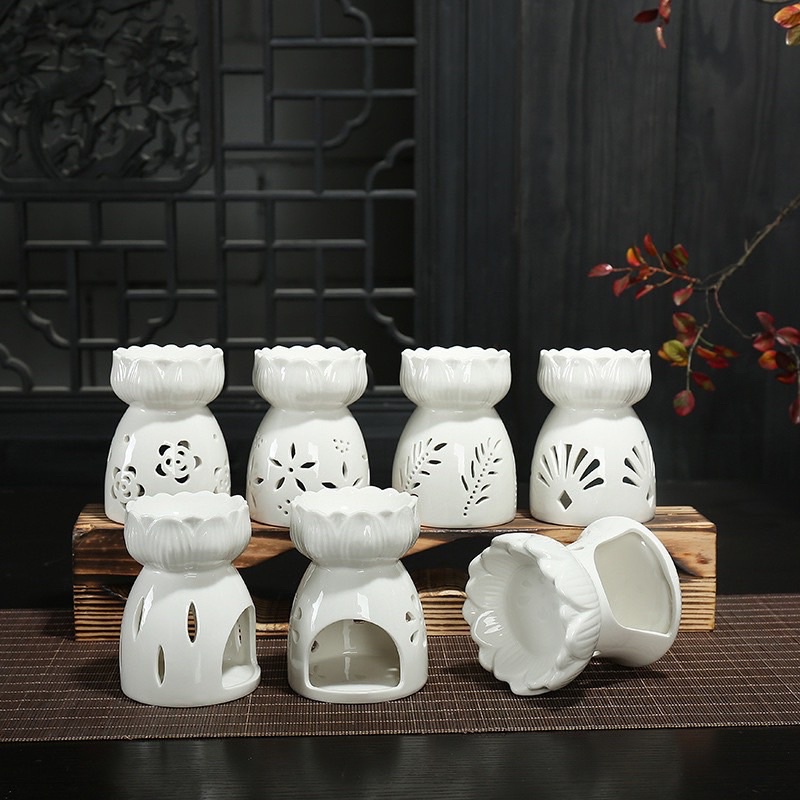Đèn Xông Tinh Dầu Đốt Bằng Nến Hình Ấm Trà, Chiếc Lá, Bông Hoa,... Gốm Bát Tràng