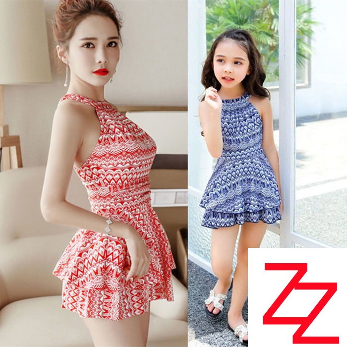 Bộ Đồ Bơi Dạng Váy Che Bụng Dễ Thương Dành Cho Mẹ Và Bé