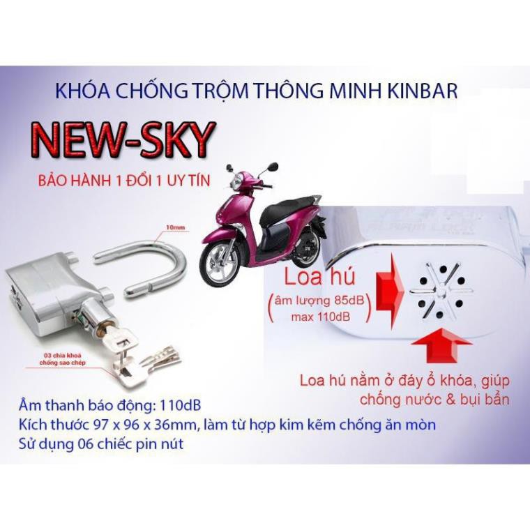 NEW+ Khóa Chống Trộm, Khóa Cửa, Xe Máy, Tủ Cho Gia Đình Có Còi Hú Báo Động, Chống Cắt An Toàn Tuyệt Đối