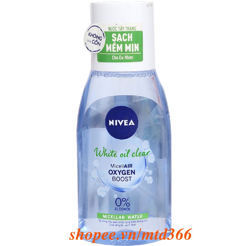 Nước Tẩy Trang (Xanh) 125ml Cho Da Nhờn Nivea Micellar Water Ngăn Nhờn Và Ngừa Mụn