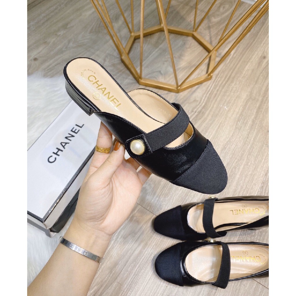 Giày Bệt Búp Bê Quai Ngang Chun Gắn Ngọc Loại Đẹp | BigBuy360 - bigbuy360.vn