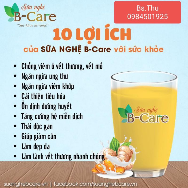 Sữa nghệ B-CARE lon 400gr, B CARE tặng cốc lắc sữa và móc khóa BCARE