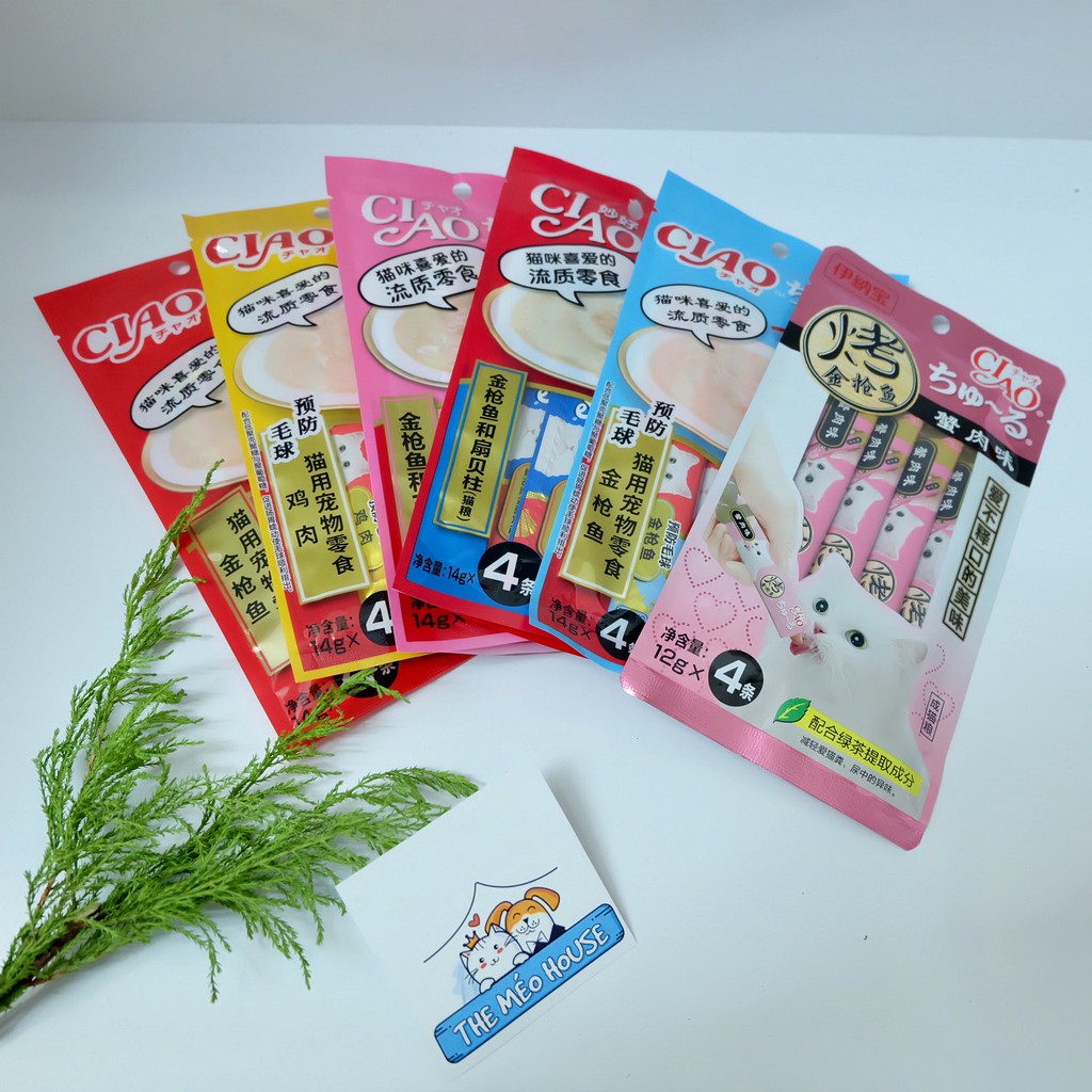 Combo 5 túi Súp thưởng Ciao Churu (gói 4 thanh)