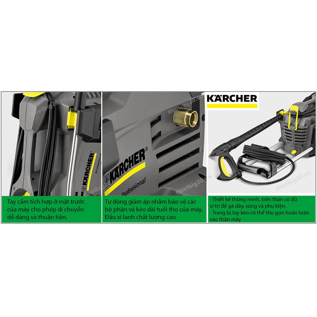 Máy xịt rửa xe cao áp của Đức Karcher HD 5/11 P - 2.2kW, 220V