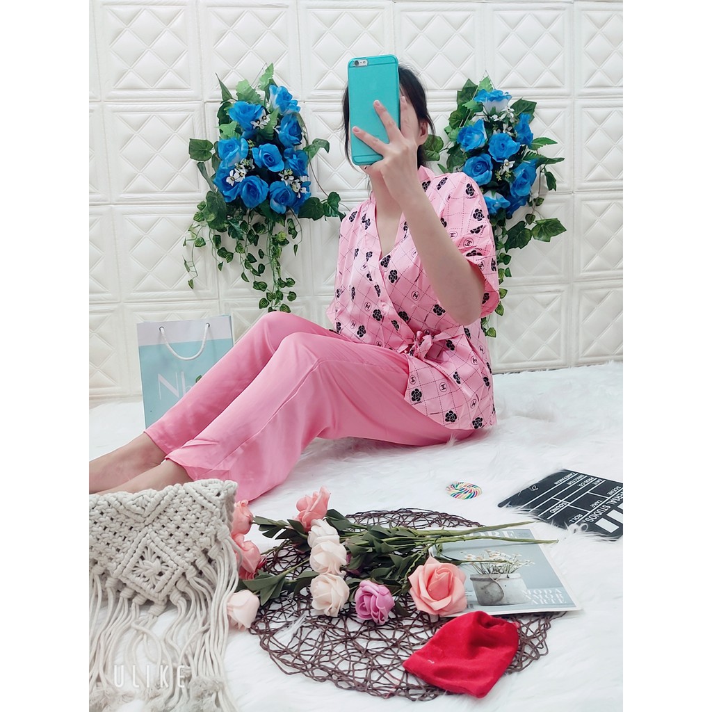 [ SATIN DÀI KIMONO ] ✪ BỘ NGỦ KIMONO TAY NGẮN QUẦN DÀI - MS01 ✪ | BigBuy360 - bigbuy360.vn