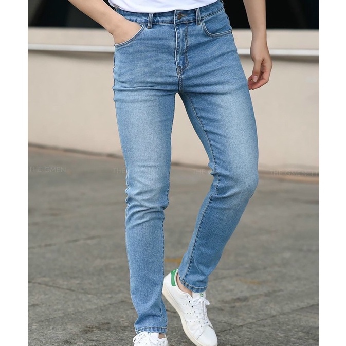 Quần jean nam co giãn 4 chiều, quần bò trơn dáng ôm chất vải cao cấp CAROLLSTORE MS22