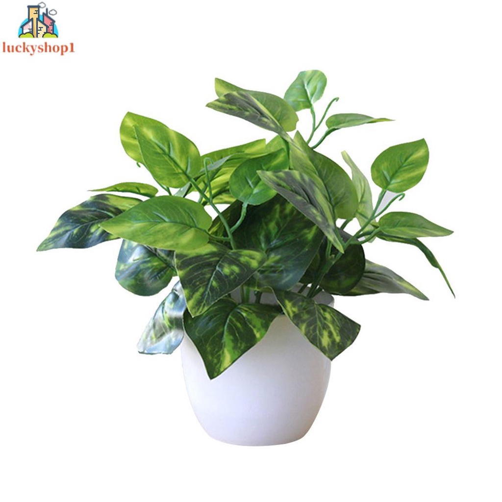 1PCS Fresh Fresh Artificial Foliage Desktop Plant Potted Mall＋Pot Decoration
