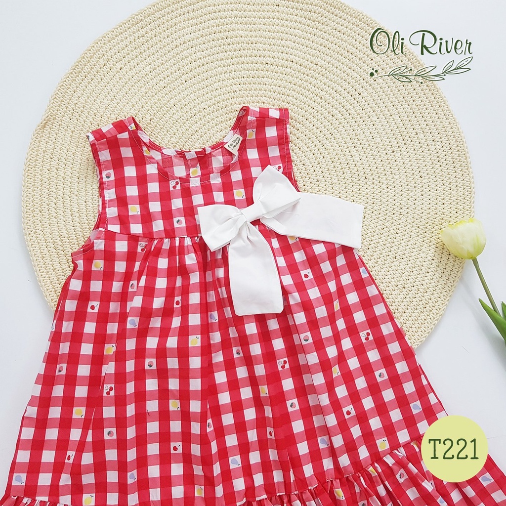 Váy Baby Doll Caro Đỏ Nàng Thơ Của OliRiver