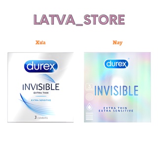 [ Durex Invisible ] Durex Invisible Extra Thin Hộp 3 bao.