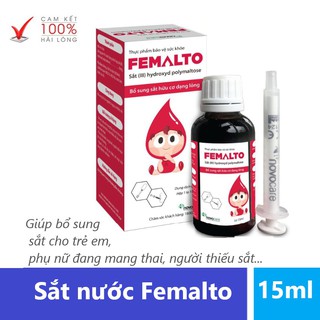 Sắt nước Femalto |Giúp bổ sung sắt cho trẻ em, phụ nữ đang mang thai, người thiếu sắt (Lọ 15ml)