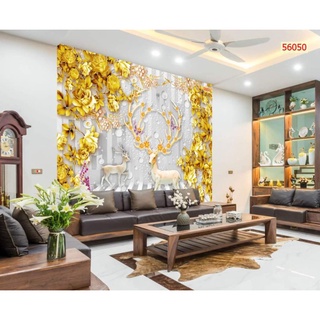 Tranh Lụa dán phòng khách 3d trang trí dán tường 120x80cm