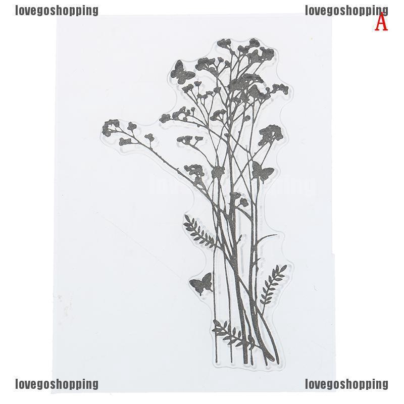 ❀BÁN CHẠY❀DIY flower grass transparent silicone clear rubber stamp sheet cling scrapbook