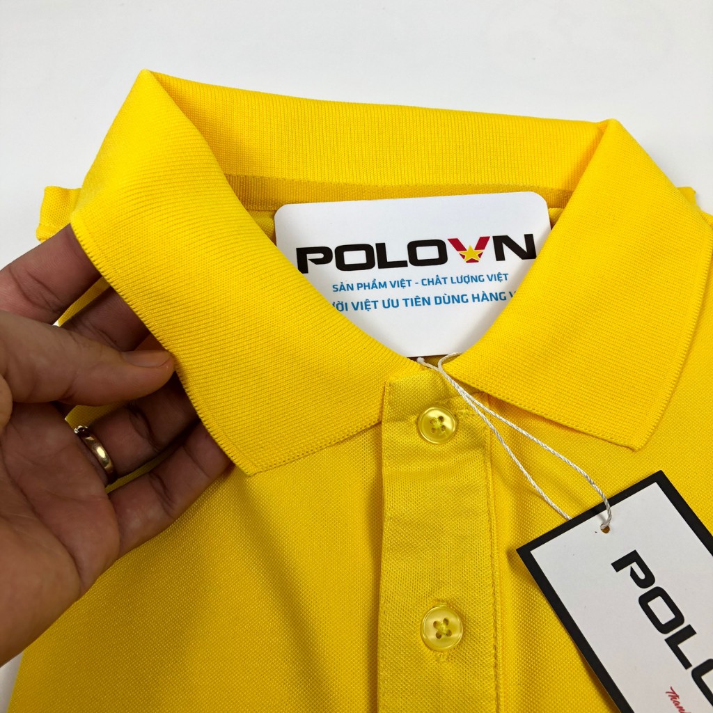 Áo thun Polo nam cổ bẻ Basic màu Vàng Daisy, vải cá sấu - không xù lông, không ra màu, thấm hút mồ hôi, form regular fit
