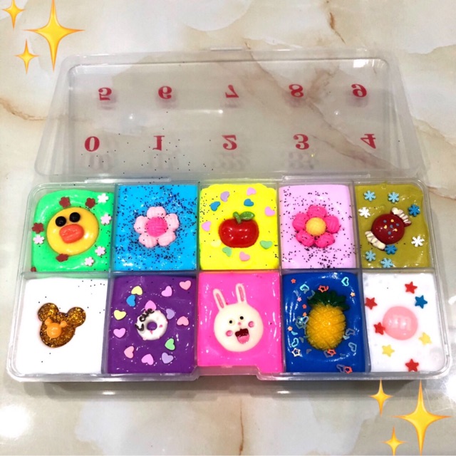 Butter* Basic*Snow*Foam Slime pallet tặng Charm 10 ô chọn màu