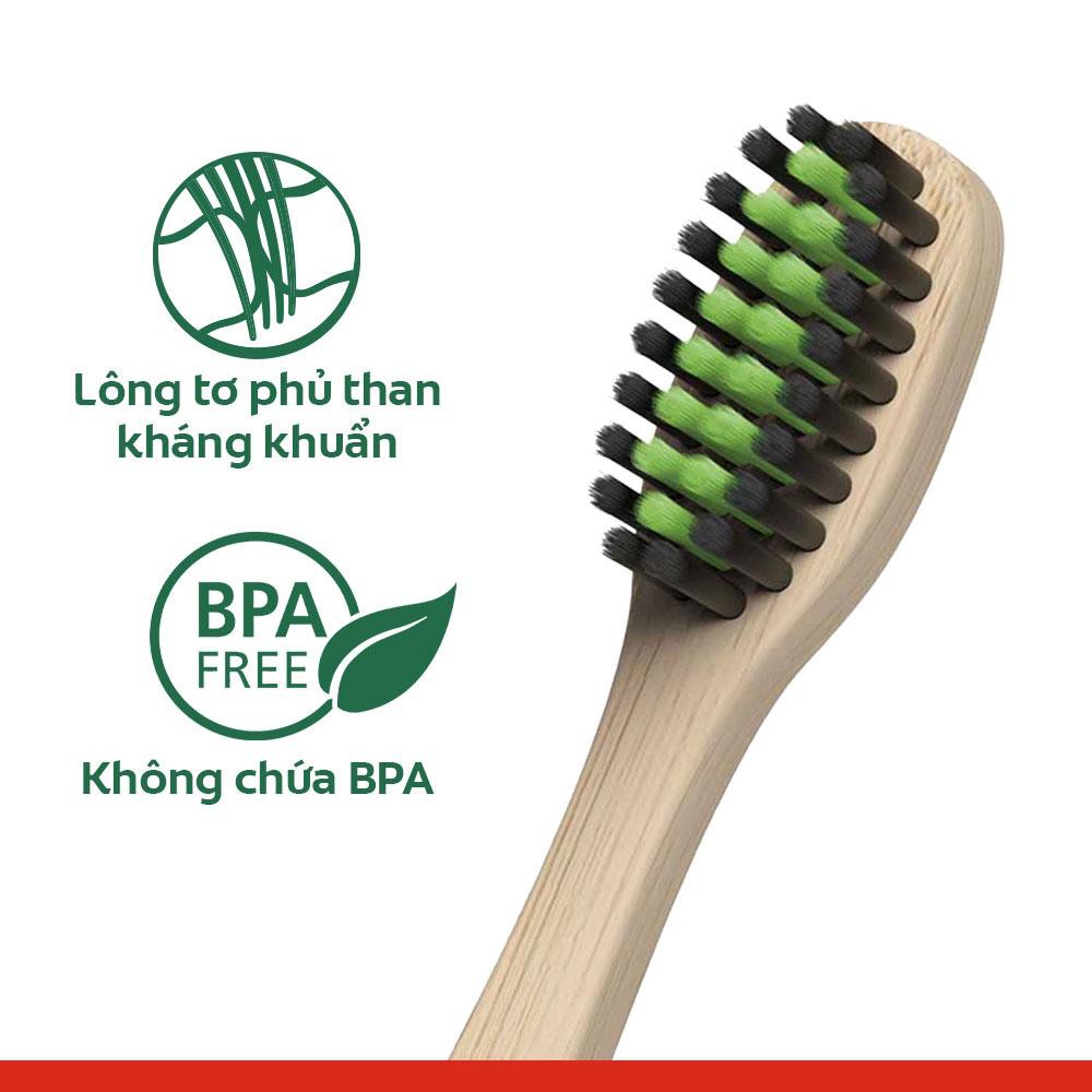 Bàn chải tre Colgate than hoạt tính kháng khuẩn Bamboo Charcoal từ tre thiên nhiên