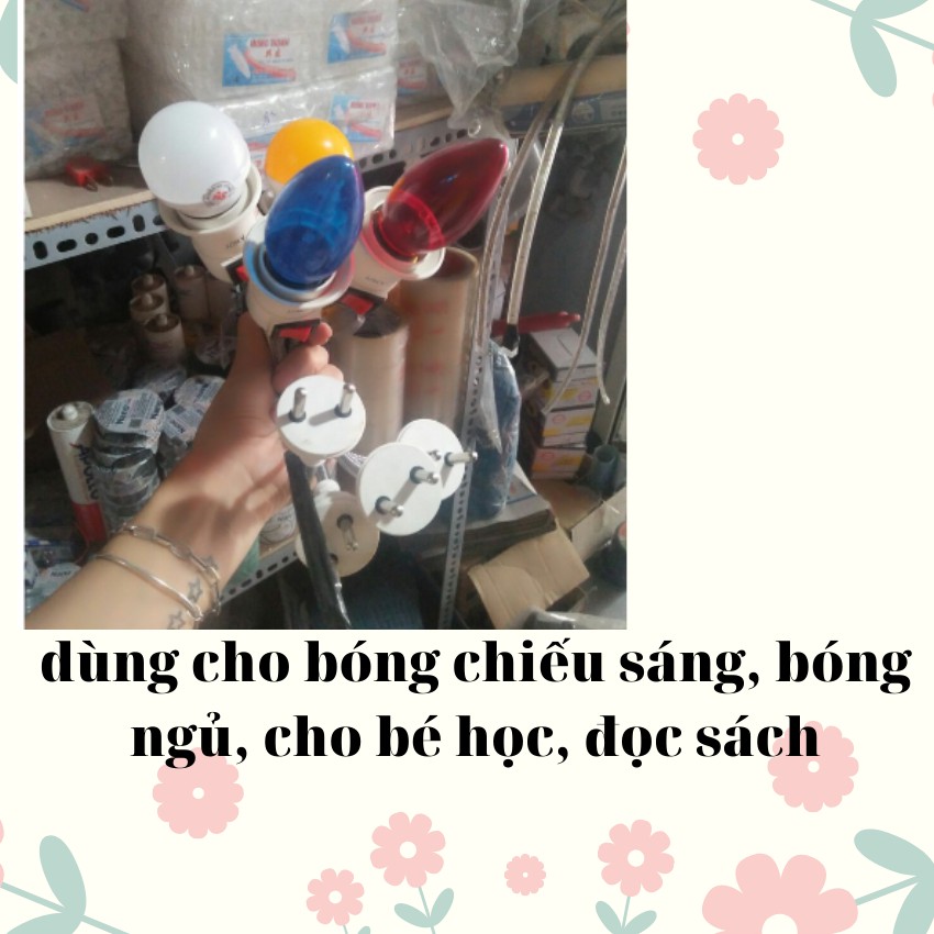 Đui Đèn Lò Xo Xoay 360 Độ Kèm Công Tắc