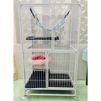 Chuồng mèo Nan Ống BIGSIZE 4 tầng có bánh xe, Kích thước cao 168cm, rộng 95cm và sâu 65cm