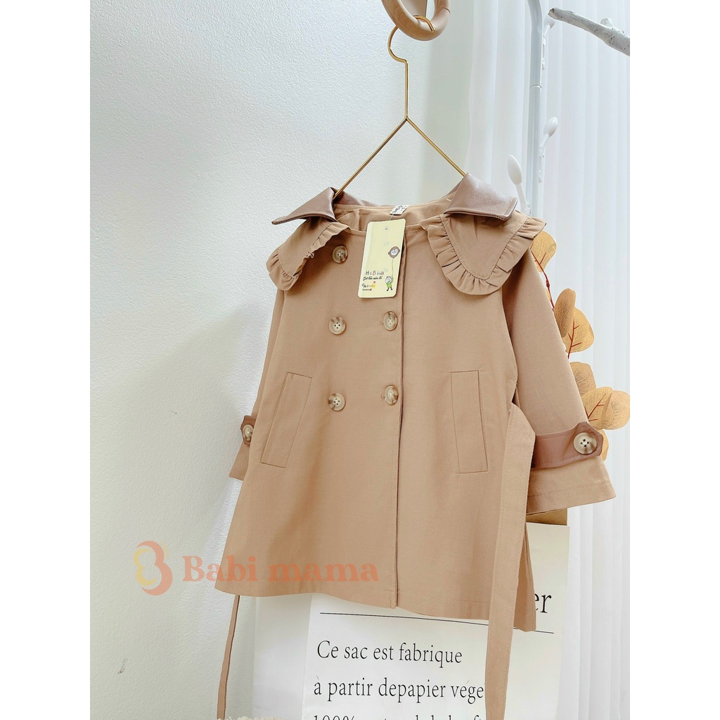 Áo Khoác Manto Phối Da Cho Bé Gái Size Đại Từ 18-32kg Babimama - AK01