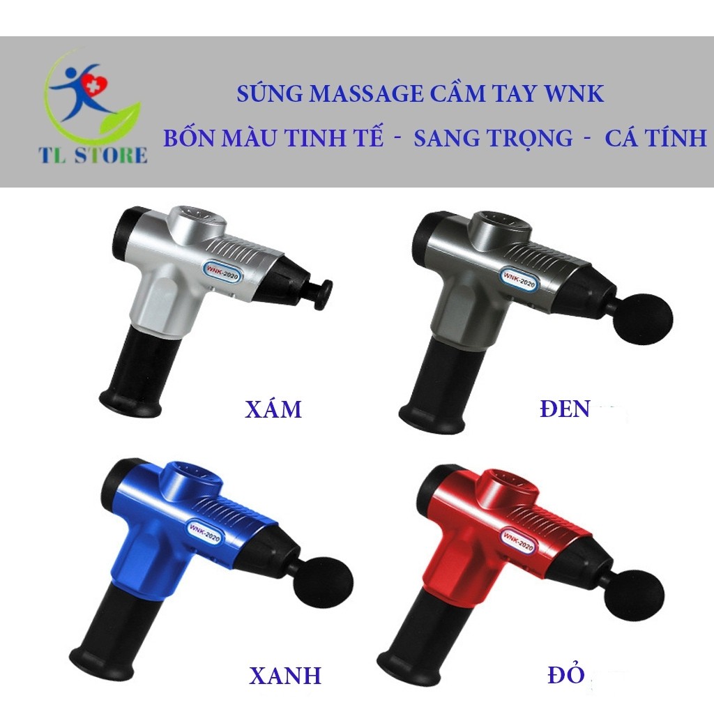 Súng massage cầm tay 6 đầu trị liệu - dụng cụ massage trị liệu đa năng WNK