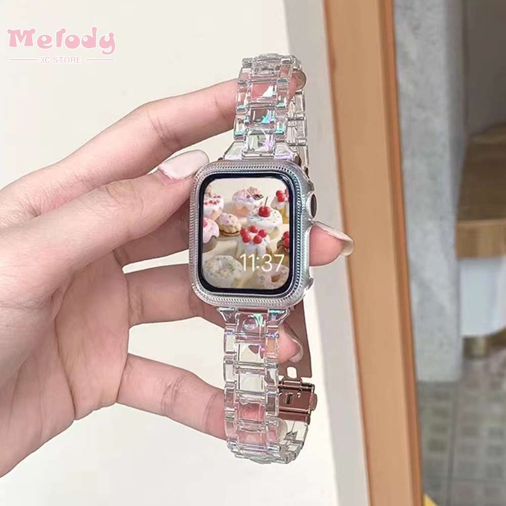 Dây Đeo Trong Suốt Cho Đồng Hồ Thông Minh Series 7/SE/6/5/4/3 Kích Thước 45/44/42/41/40/38mm