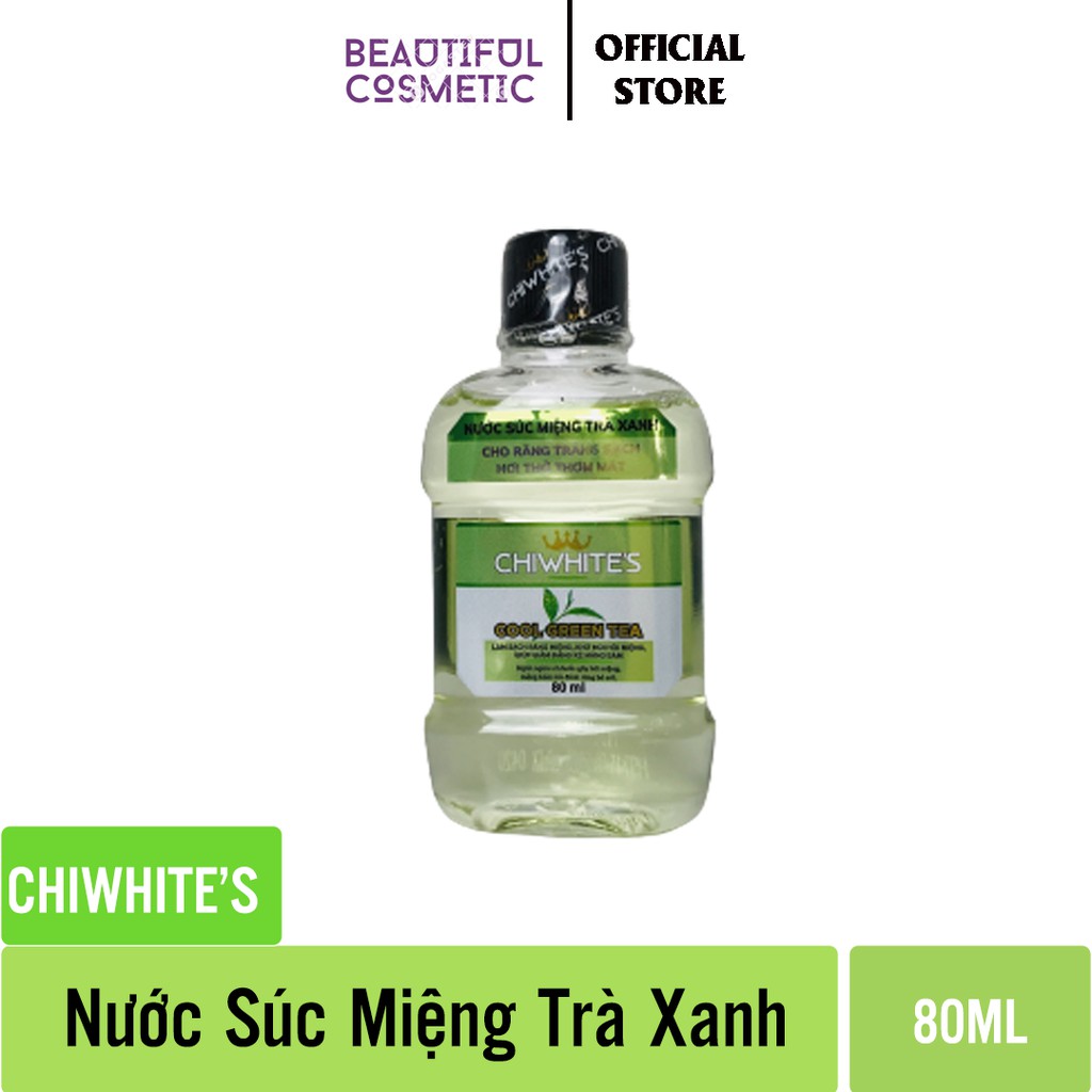 Nước súc miệng Chiwhite's  80ml - Trà Xanh - Làm sạch mảng bám - Đem lại hơi thở thơm mát