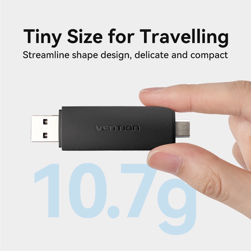VENTION Đầu Đọc Thẻ Nhớ USB 3.0 A+C SD/TF 512G Dung Lượng Lớn Nhỏ Gọn