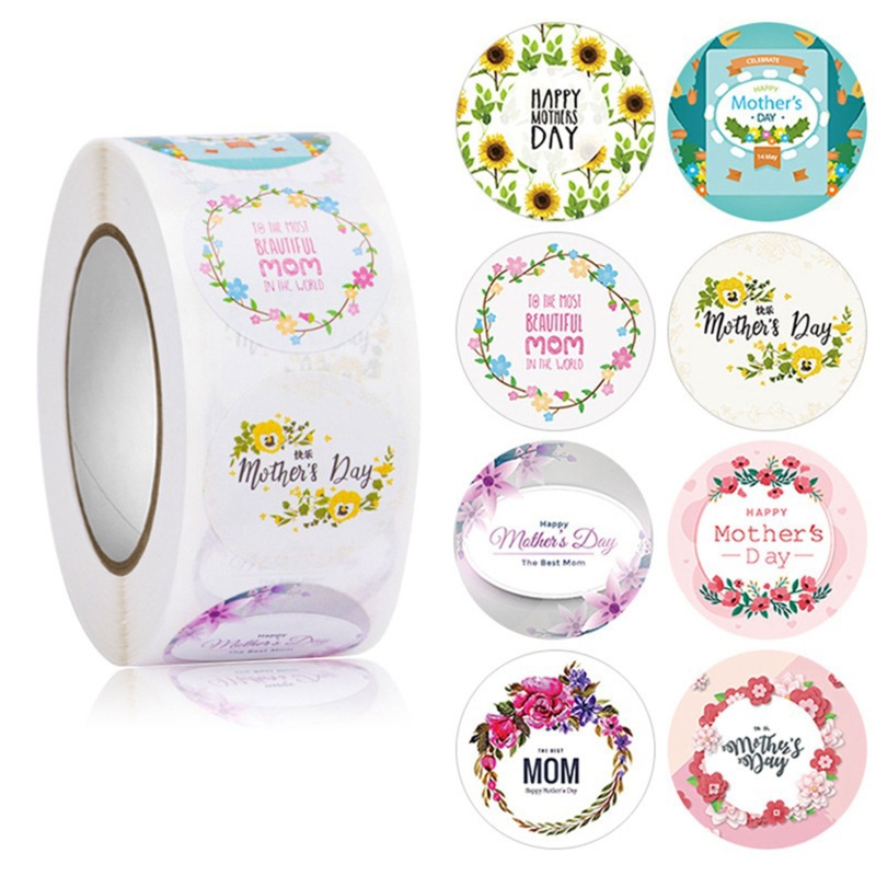 Bộ 500 Nhãn Dán Chữ Happy Mother Day Xinh Xắn