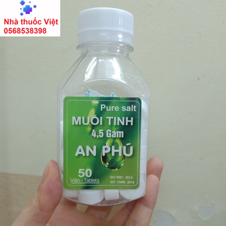 Muối Viên Tinh Khiết AN PHÚ - Hộp 50 Viên Muối Y Tế Nelly An Phú Tự Pha Dùng Súc Miệng, Rửa Mũi
