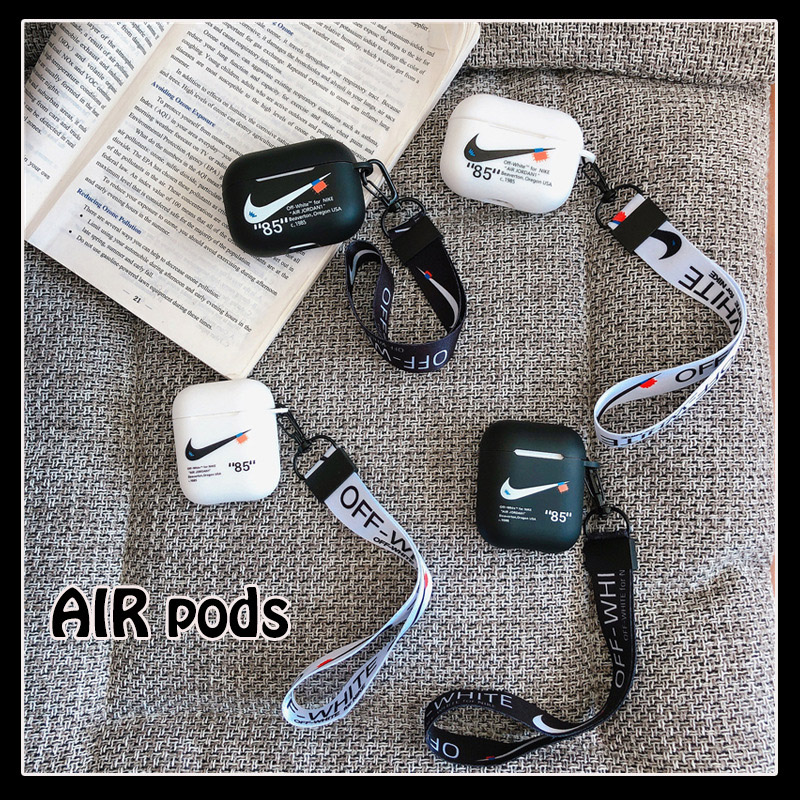 OFF-WHITE OFF WHITE Vỏ Đựng Bảo Vệ Hộp Sạc Tai Nghe Airpods 1 / 2 Hình Nike Air Jordan 1