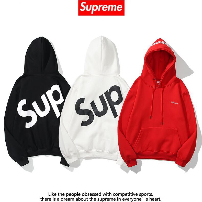 Áo Hoodie Vải Cotton In Chữ Supreme Thời Trang Cho Nam Nữ