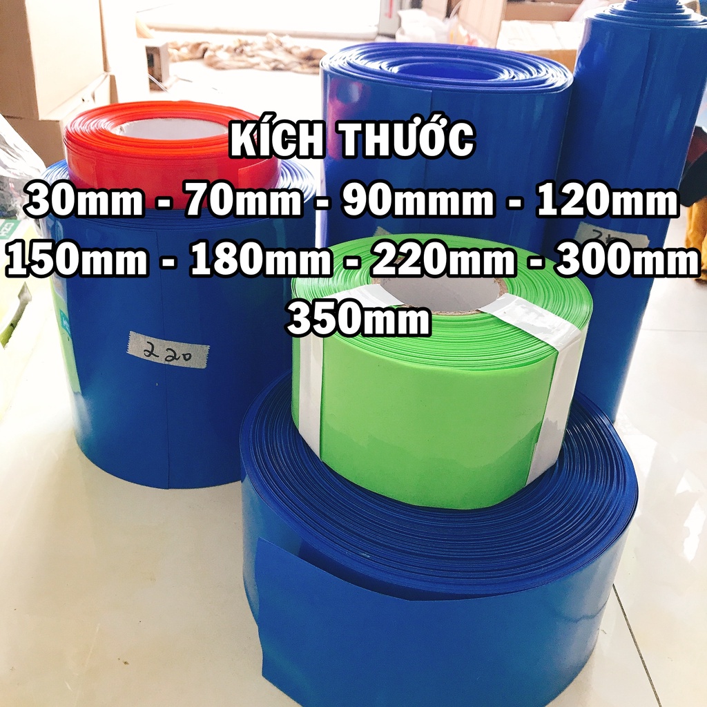 Màng co nhiệt PVC kích thước 30mm - 90mm - 120mm - 150mm - 180mm - 220mm - 300mm - 350mm | WebRaoVat - webraovat.net.vn