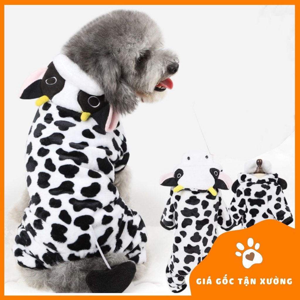 Áo bò sữa cho chó mèo diện Tết ( ib hoặc note đơn chọn size )