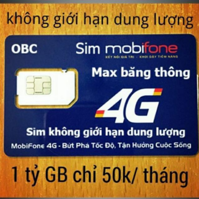 SIÊU HÓT FREE 1 NĂM KO PHẢI NẠP TIỀN SIM 4G MOBIFONE  MAX BĂNG THÔNG  1 TỶ GB DATA  KO GIỚI HẠN BL5GT/DIP50