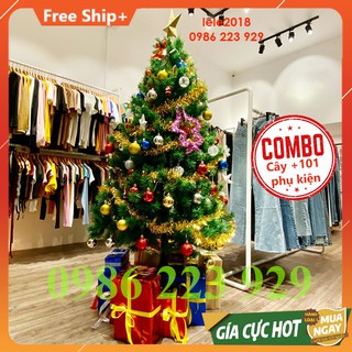 Set cây thông Noel 2m1 loại đẹp + 101 phụ kiện trang trí cao cấp siêu đẹp