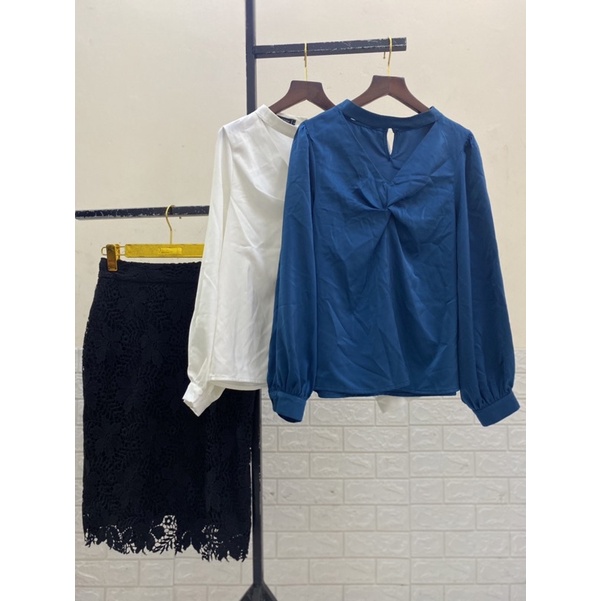 Xả - Áo sơ mi công sở cổ chocker  Quảng Châu cao cấp