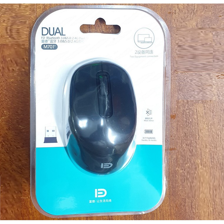 Chuột Bluetooth Không Dây FD M701 Black Classic 3.0 &amp; 5.0 / 2.4G Nhỏ Gọn , Cảm biến quang học , Hàng Mới Chính Hãng