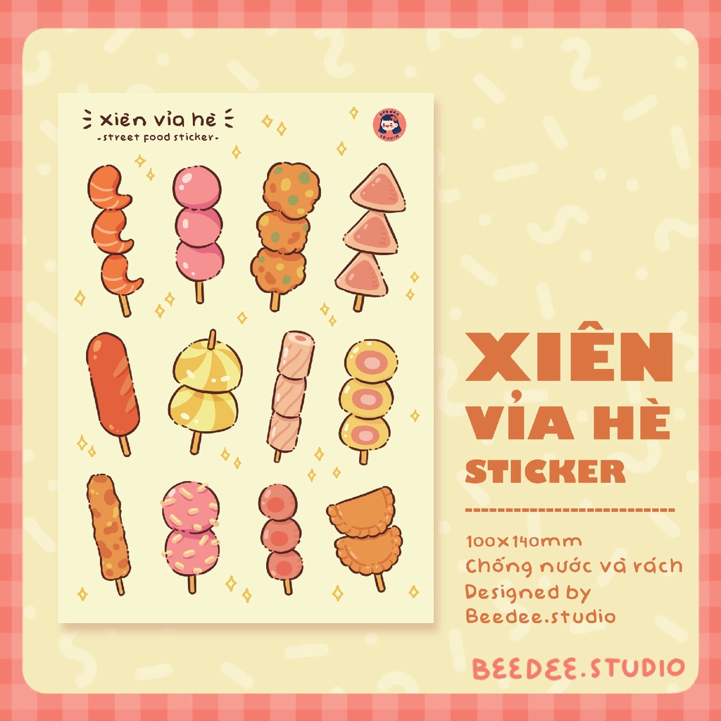 Tấm sticker XIÊN VỈA HÈ decal chống thấm nước | Hàng độc quyền Beedee.studio |
