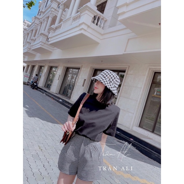 SET 3 MÓN ÁO THUN QUẦN CARO KÈM MŨ 2 MÀU