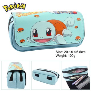 Phim hoạt hình Pokemon Go Squirtle di động ✷ ❈ Túi văn phòng phẩm dành cho sinh viên bằng vải Canvas