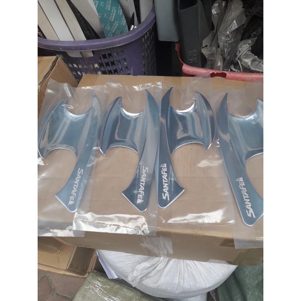 Bộ ốp hõm cửa mạ crom xe Hyundai SantaFe 2019,2020,2021