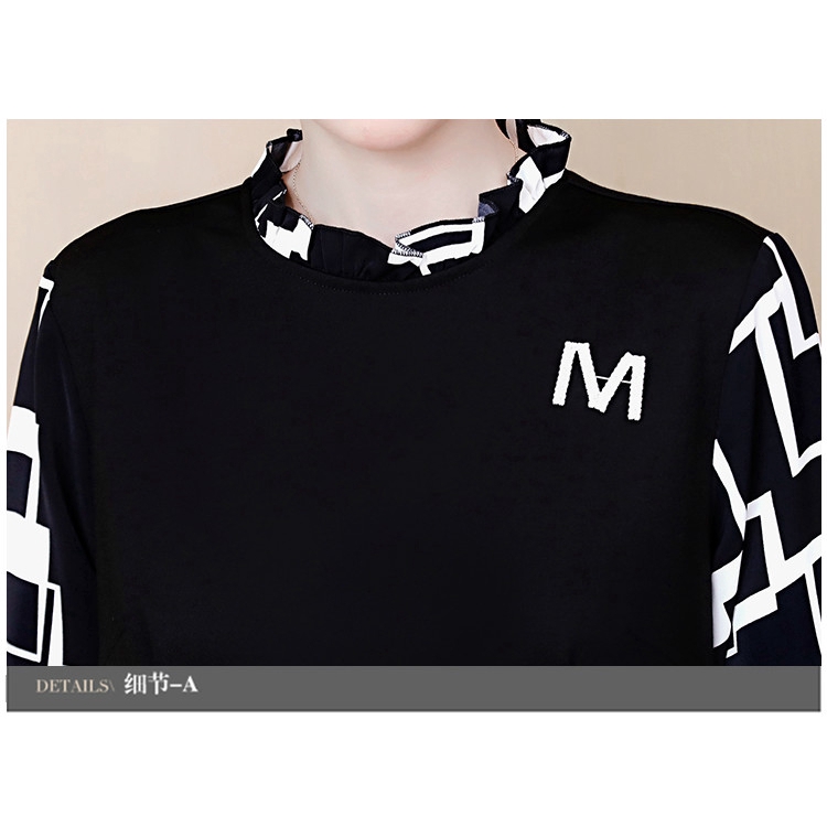 3XL 4XL 5XL Korean Fashion Long Sleeve Women Plus Size Midi Dress Black Loose Casual Midi Dresses | BigBuy360 - bigbuy360.vn