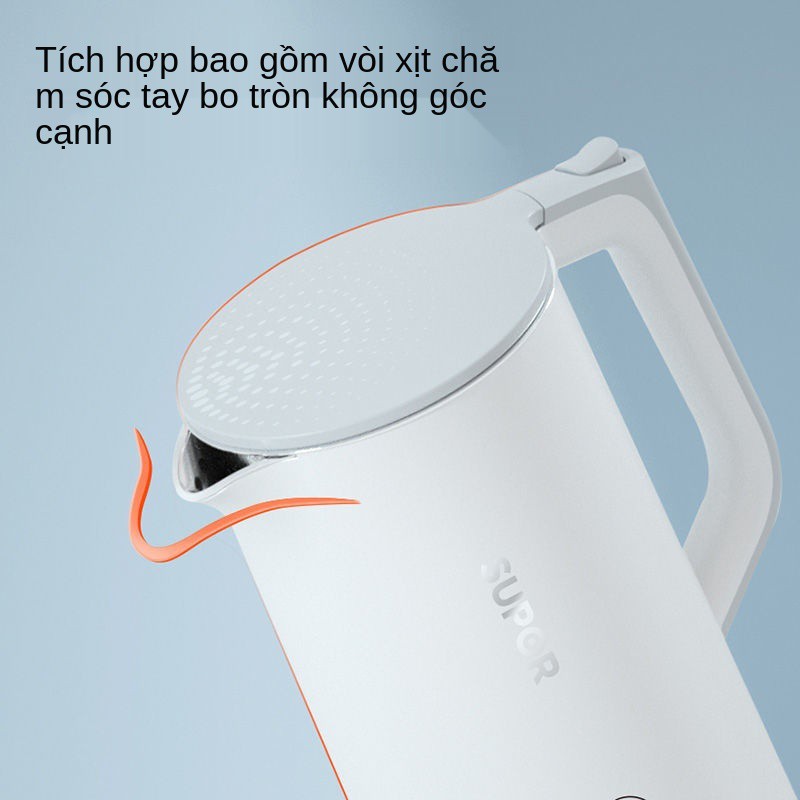 Ấm siêu tốc Supor giữ nhiệt gia đình tích hợp pha trà thông minh đun nước inox 304