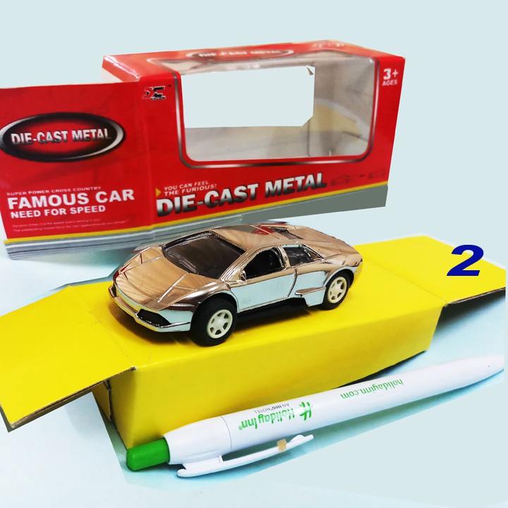 Xe đồ chơi bằng sắt loại xe đua nhỏ chạy trớn màu bạc 8,7cm. KX105A-5