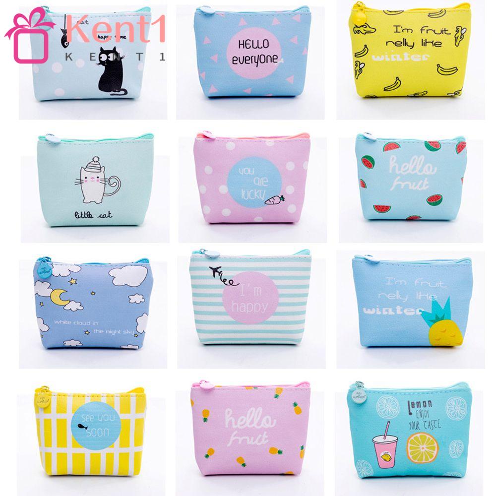 1 Ví Da PU Đựng Tiền Xu, Thẻ, Mỹ Phẩm Cho Nữ