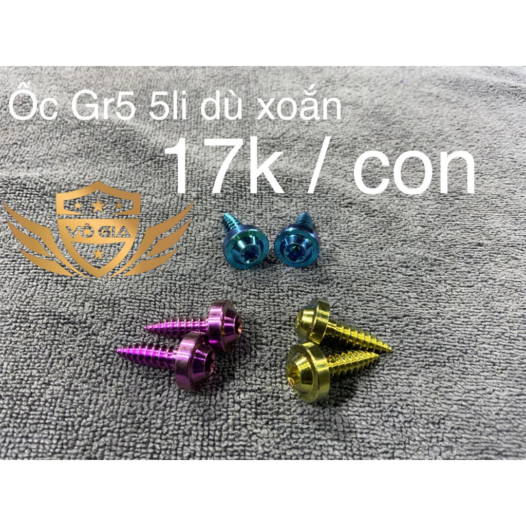 ỐC Titan GR5 5li18 ren xoắn gắn dàn áo xe Winner, Sonic, Wave, Air Blade, Sh, Exiter, Sirius